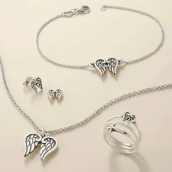 James Avery Artisan Jewelry Rings-Angel Wings And Horizon Cross Ring Set