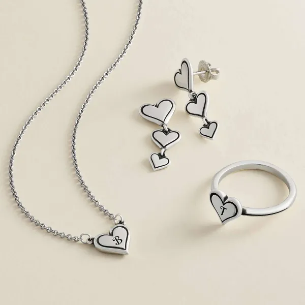James Avery Artisan Jewelry Rings-Delicate Heart Initial Ring