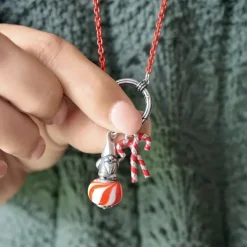 James Avery Artisan Jewelry Charms-Enamel Christmas Gnome Art Glass Charm