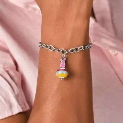 James Avery Artisan Jewelry Charms-Enamel Sweet Bunny Art Glass Charm