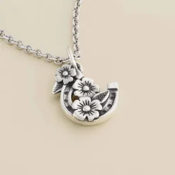 James Avery Artisan Jewelry Charms-Floral Horseshoe Charm
