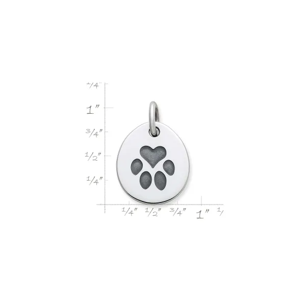 James Avery Artisan Jewelry Charms-Heart Paw Pet Tag Charm