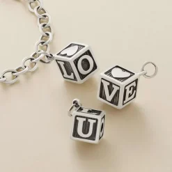 James Avery Artisan Jewelry Charms-Love U Wooden Block Charm