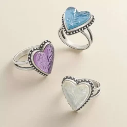 James Avery Artisan Jewelry Rings-Sculpted Heart And Tulips Layered Gemstone Ring