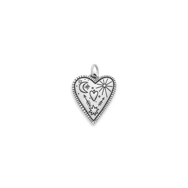 James Avery Artisan Jewelry Charms-Western Sky Heart Charm